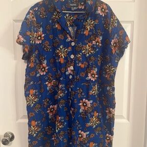 ModCloth Summer Camp Solstice Blue Floral Romper